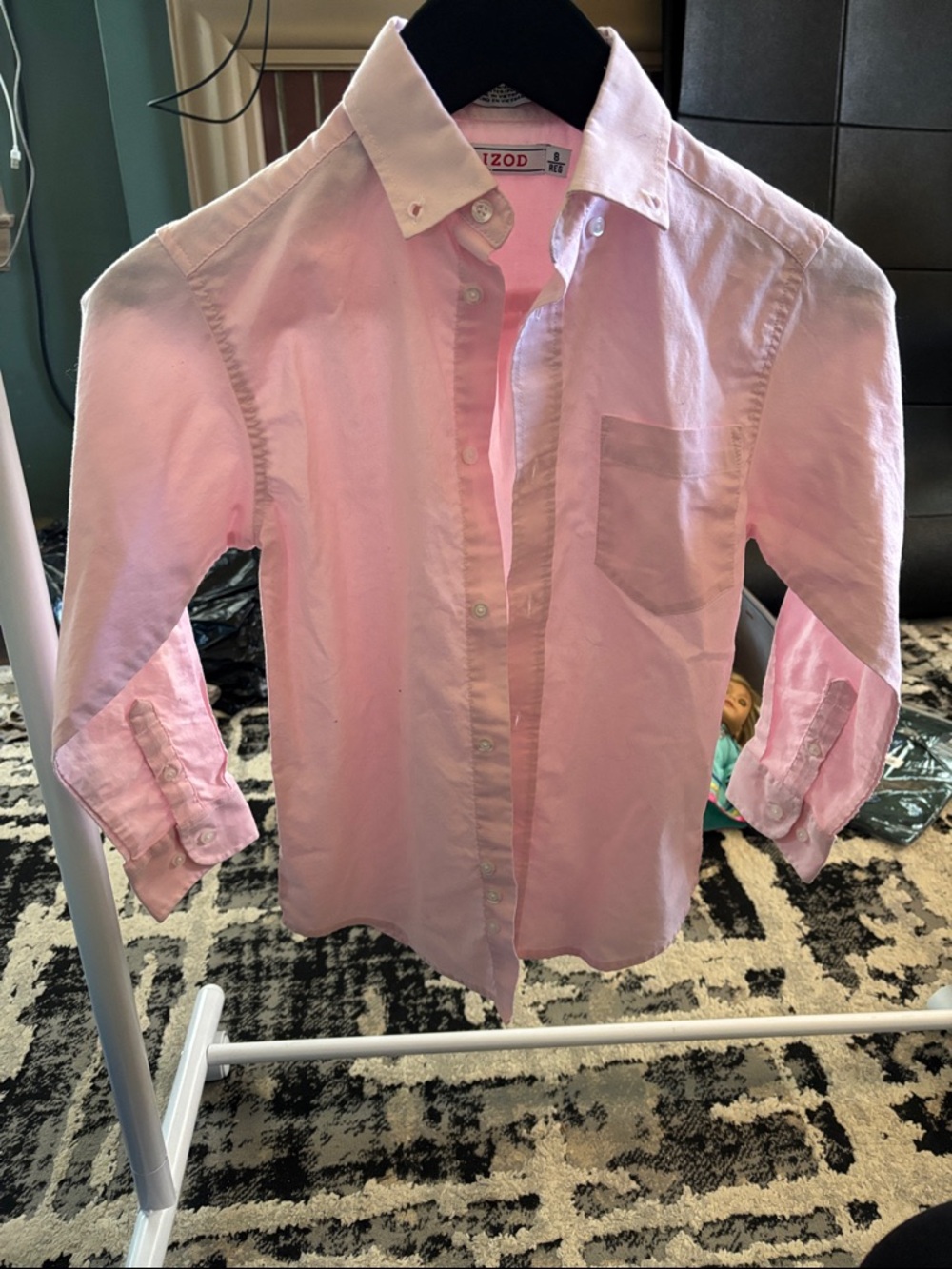 Izod Boys Light Pink Button-Down Oxford Shirt